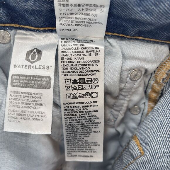 Levi's 501 '90s Jeans Women 26x30 Blue Straight Destroyed Button Fly Denim Big E - Picture 7 of 16